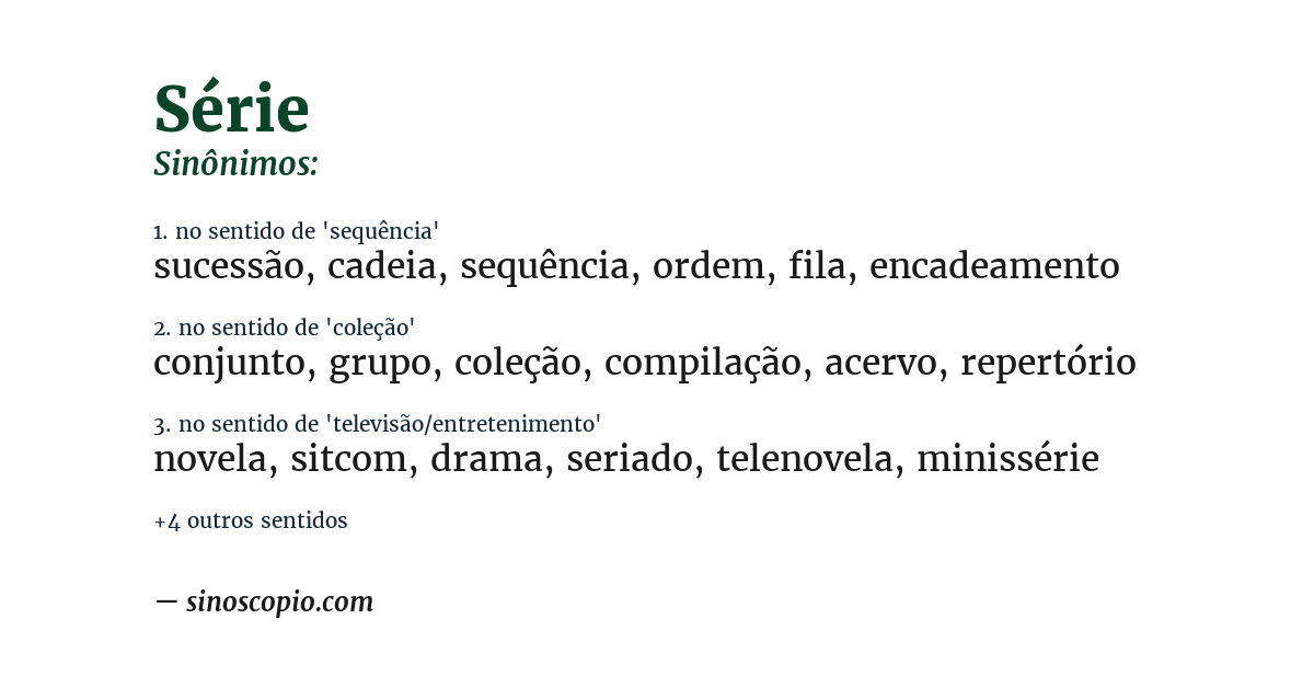 Sinônimo de série