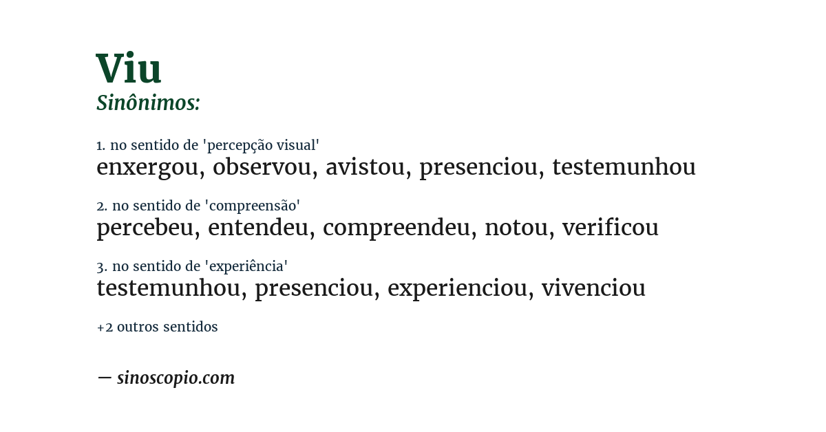 Sinônimo de viu