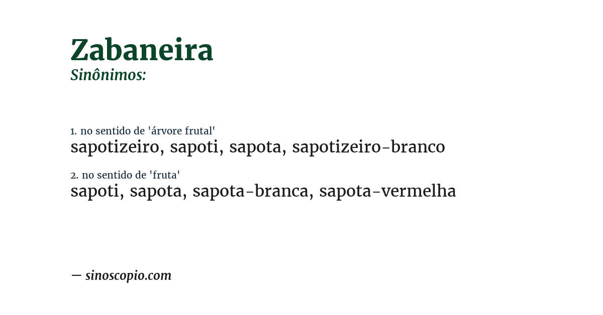 Sinônimo de zabaneira