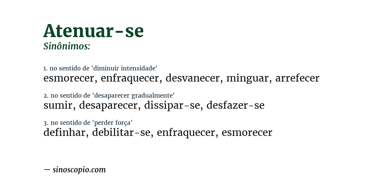 Sinônimo de atenuar-se