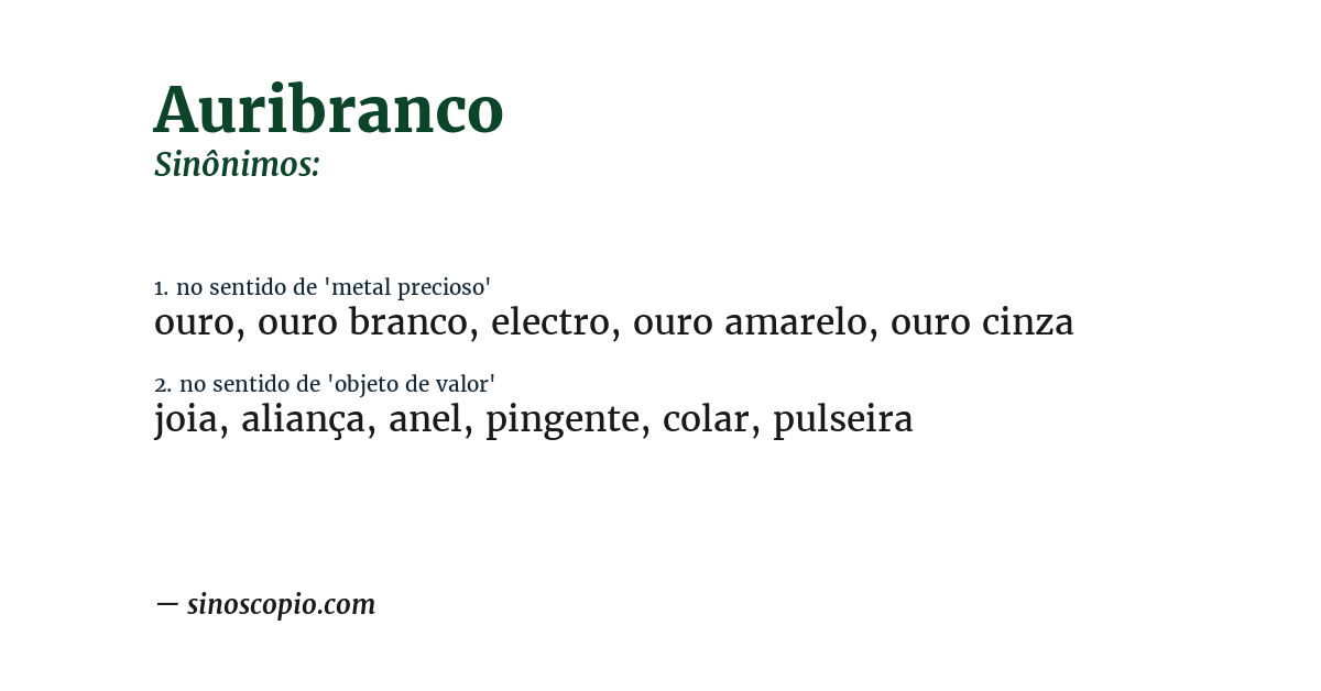 Sinônimo de auribranco