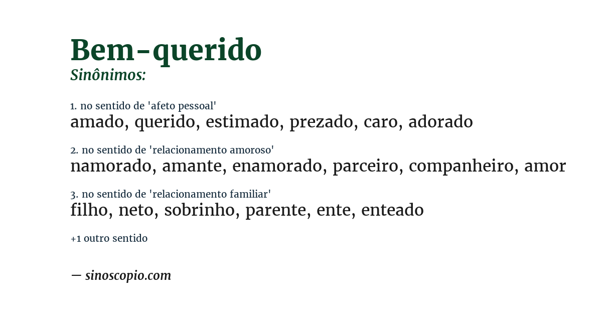 Sinônimo de bem-querido