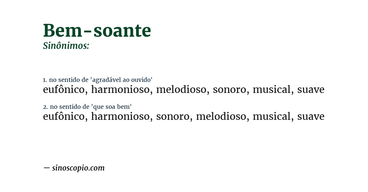 Sinônimo de bem-soante