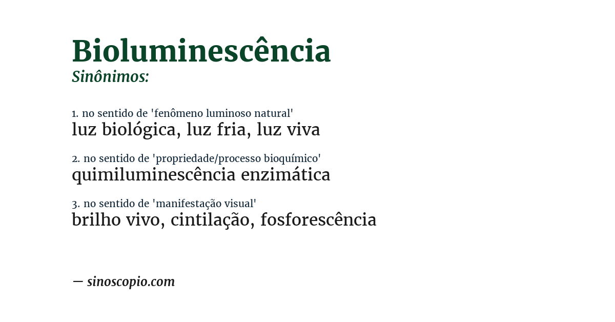 Sinônimo de bioluminescência