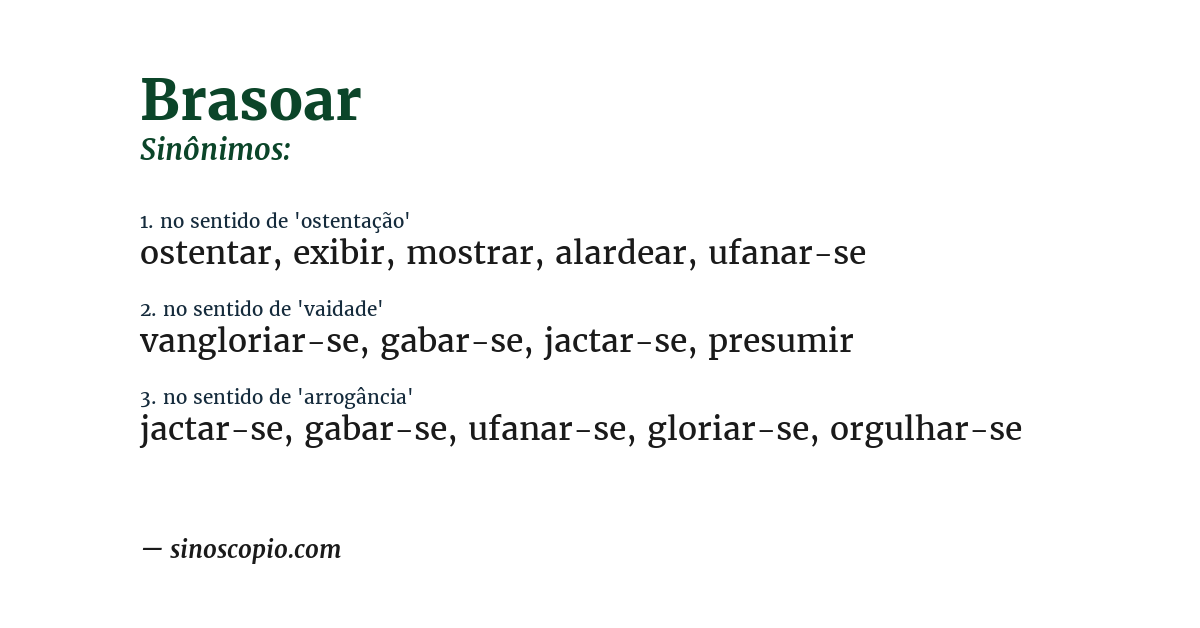 Sinônimo de brasoar
