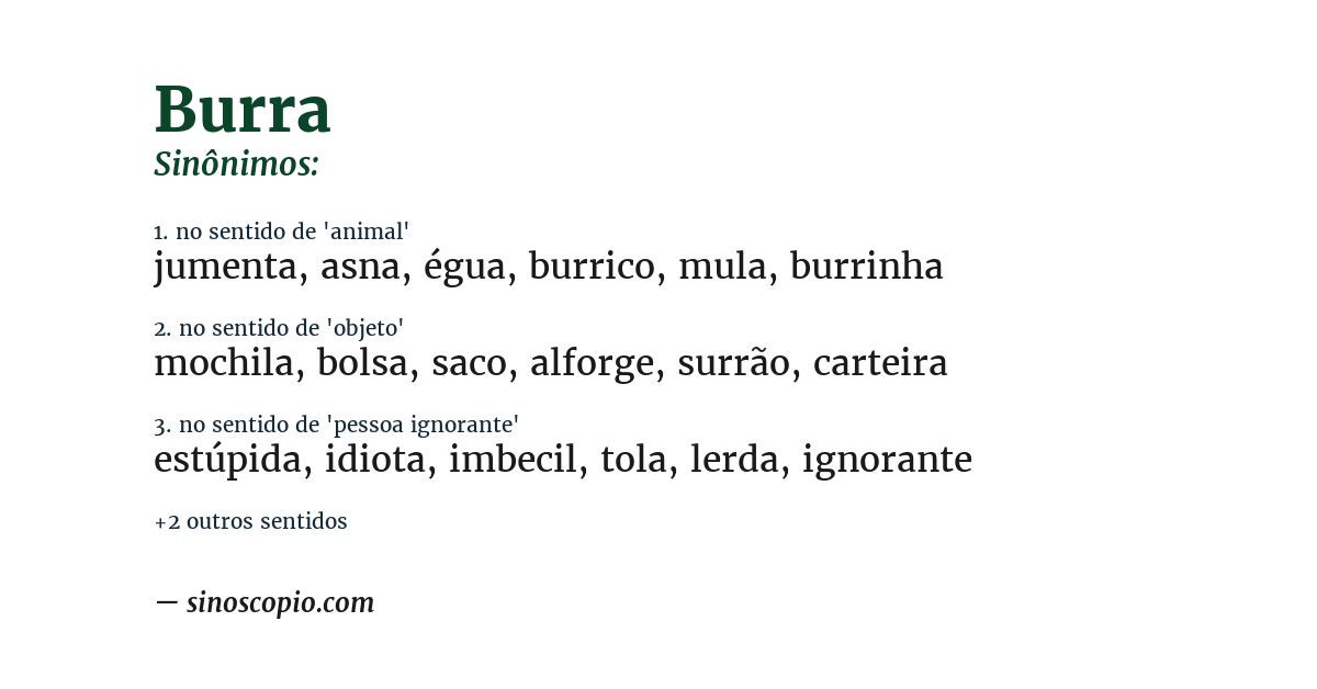 Sinônimo de burra
