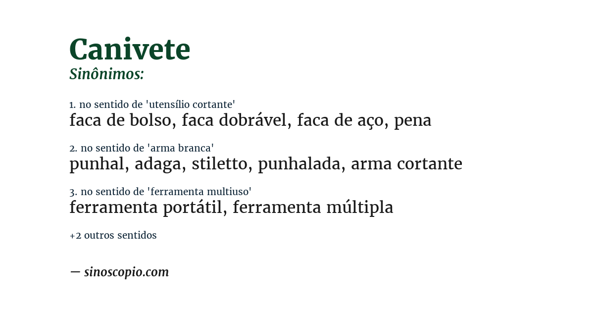 Sinônimo de canivete