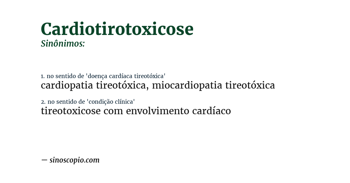 Sinônimo de cardiotirotoxicose
