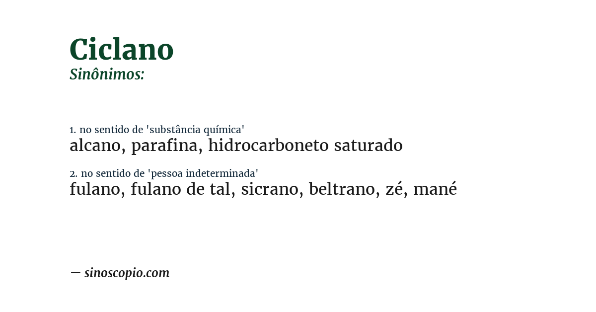 Sinônimo de ciclano