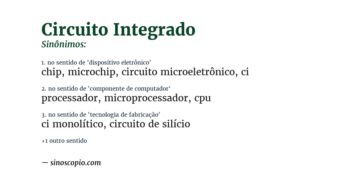 Sinônimo de circuito integrado