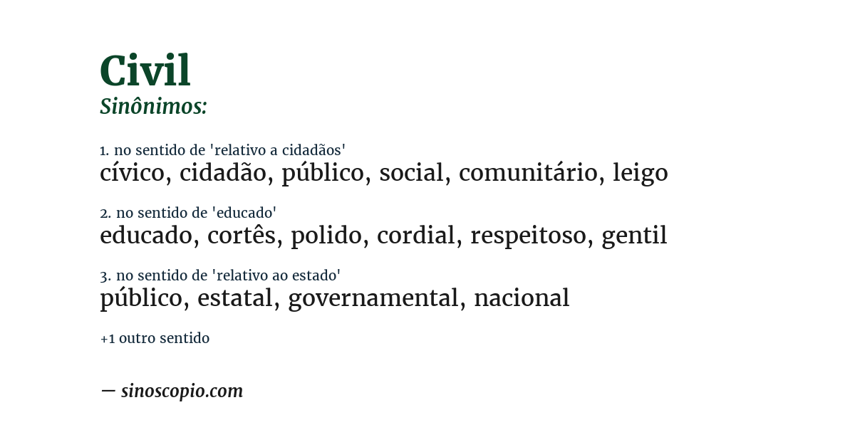 Sinônimo de civil