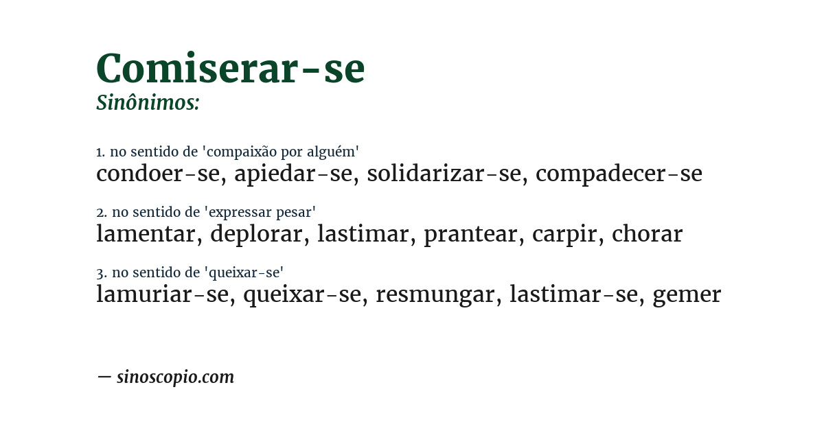 Sinônimo de comiserar-se