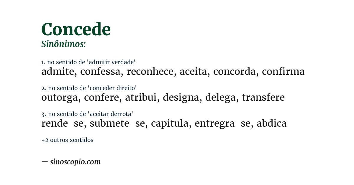 Sinônimo de concede