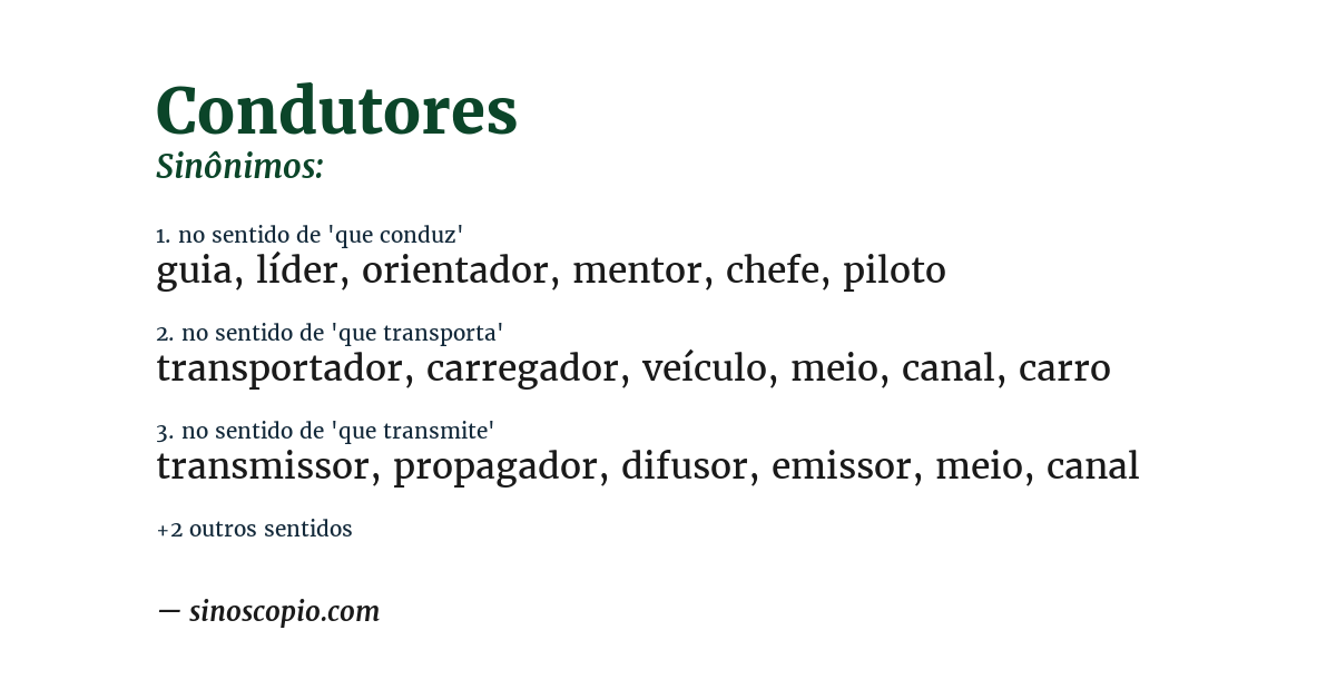 Sinônimo de condutores