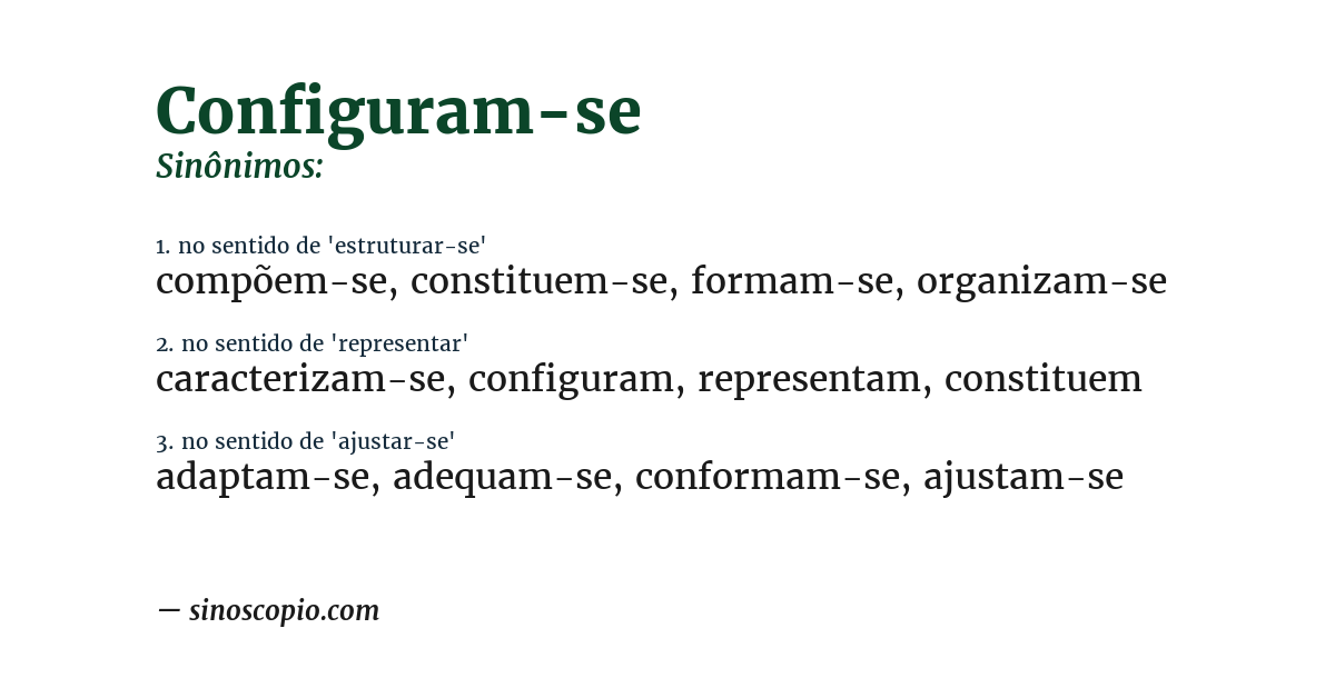Sinônimo de configuram-se