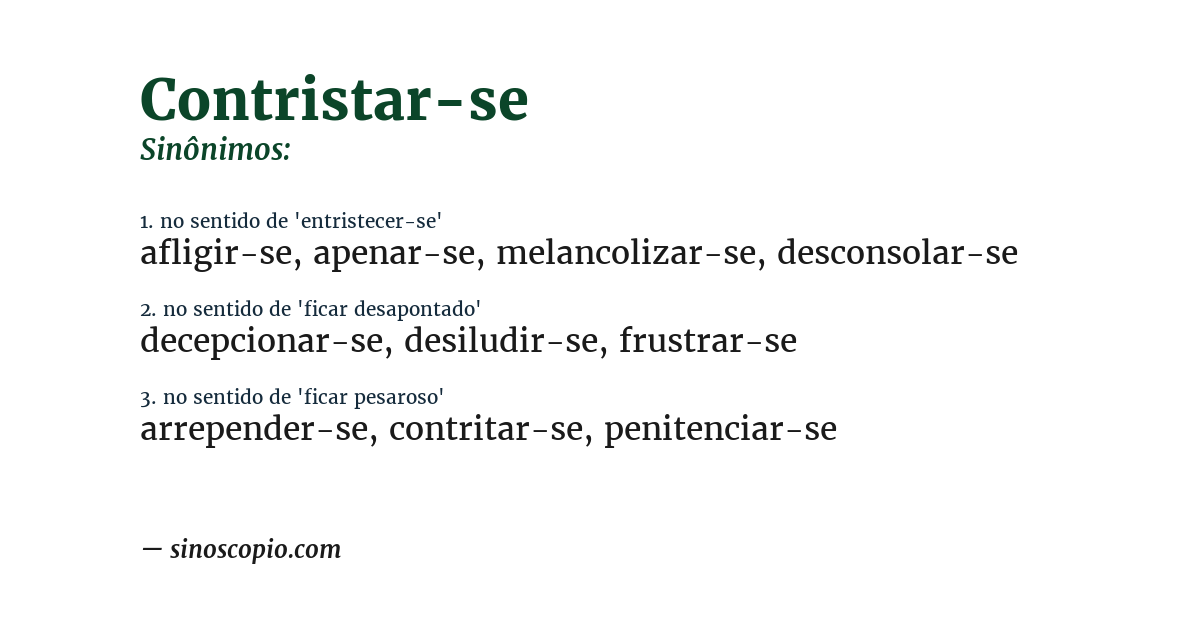 Sinônimo de contristar-se