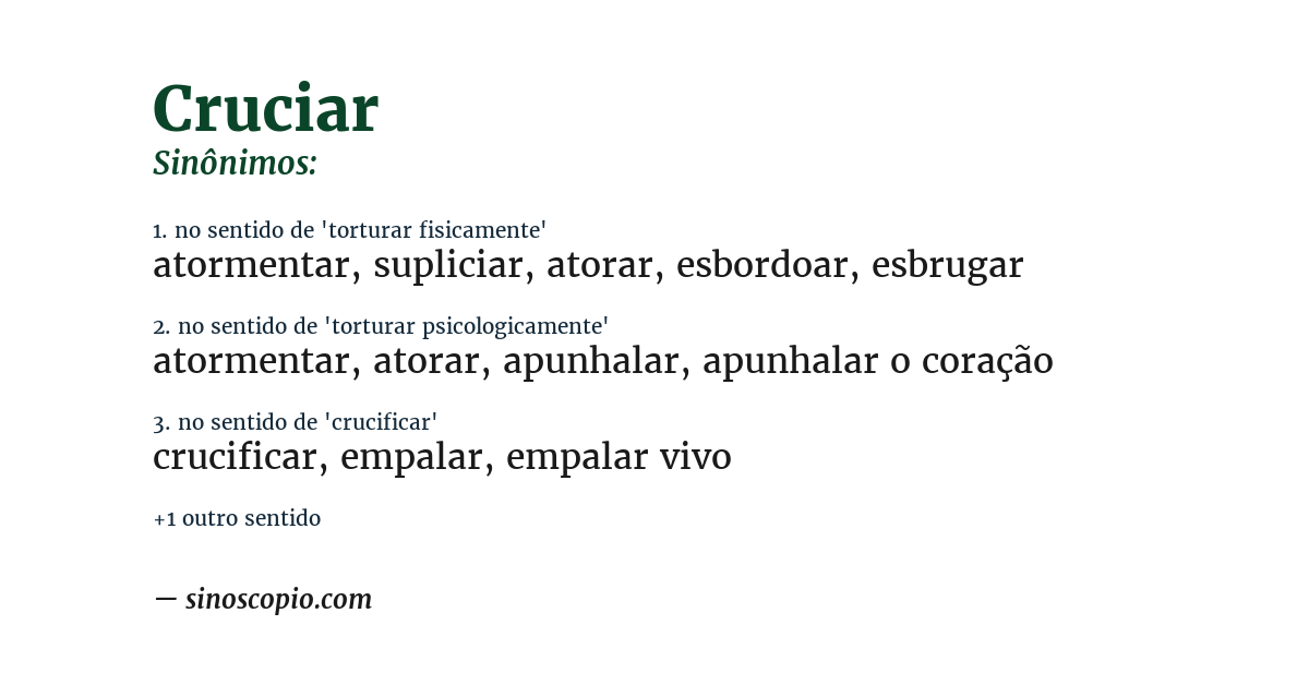 Sinônimo de cruciar