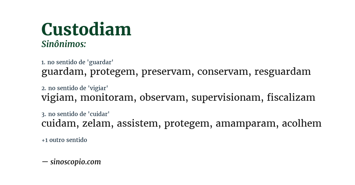 Sinônimo de custodiam