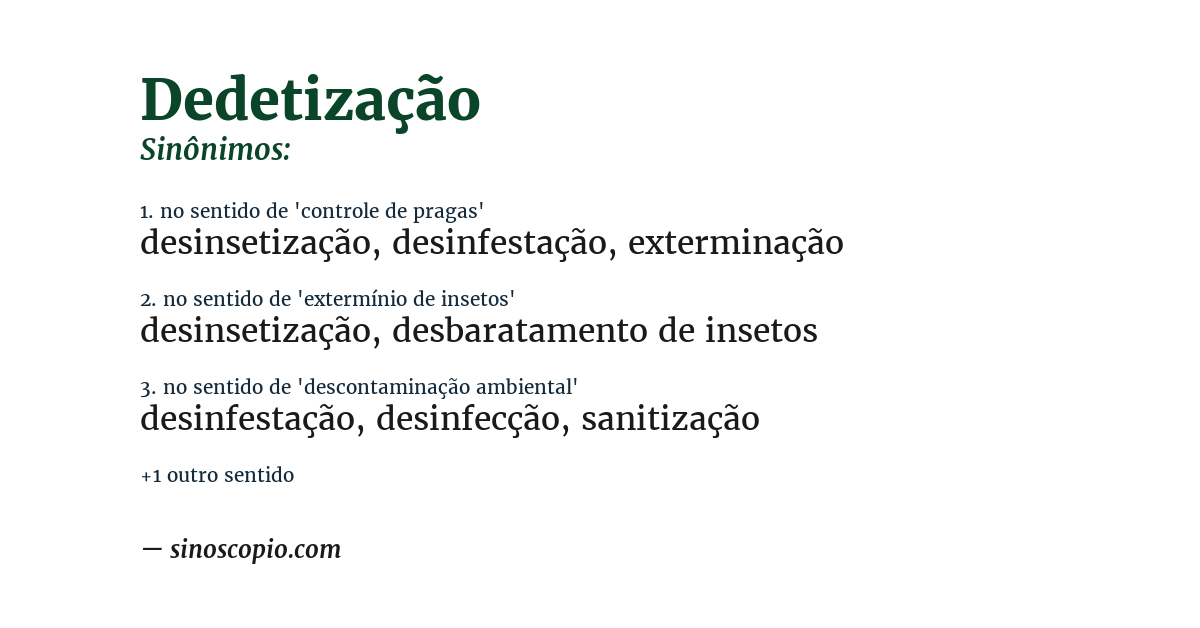 Sinônimo de dedetização