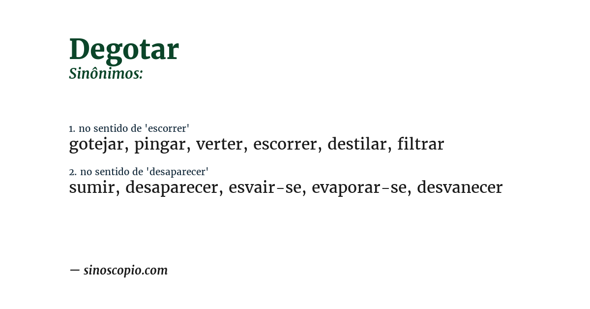 Sinônimo de degotar