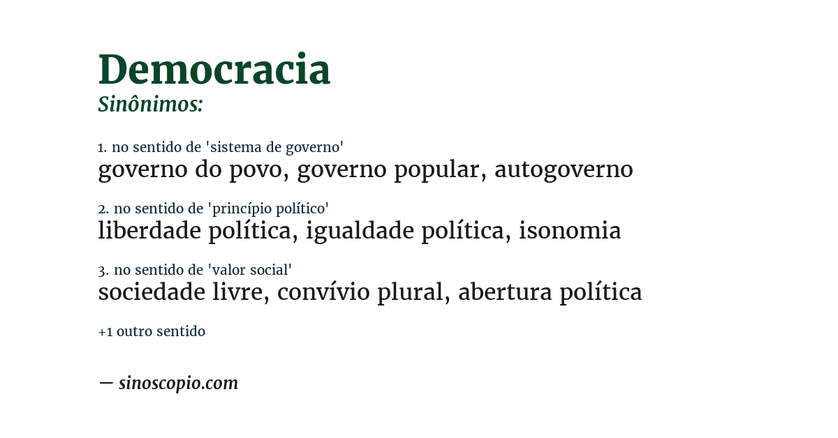 Sinônimo de democracia
