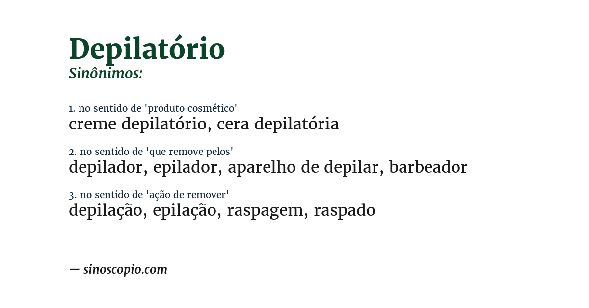Sinônimo de depilatório