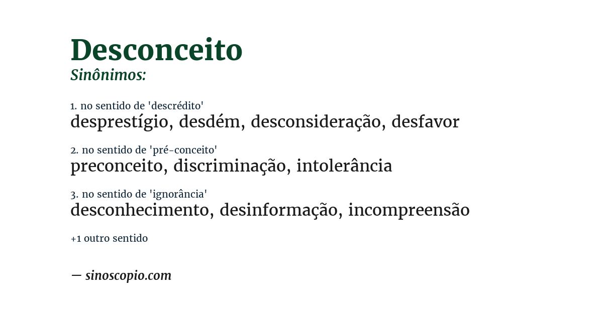 Sinônimo de desconceito