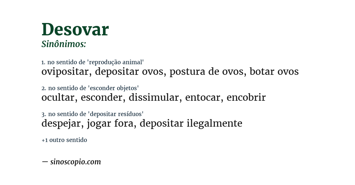 Sinônimo de desovar