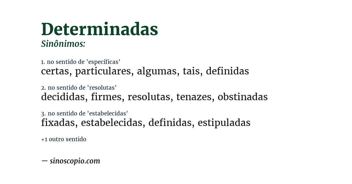 Sinônimo de determinadas