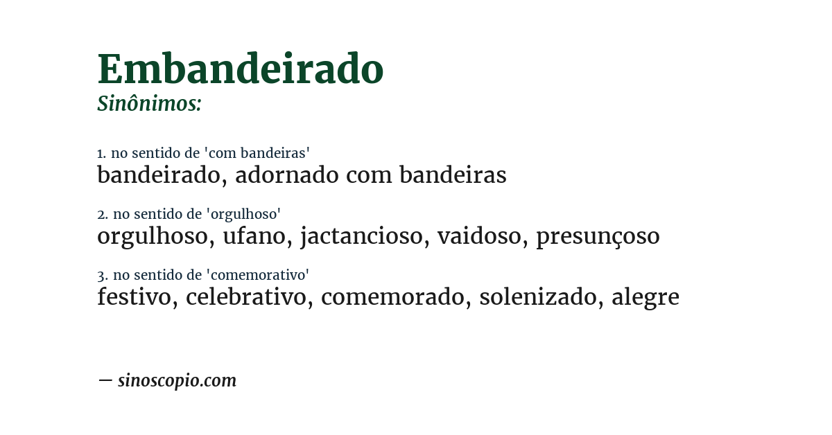 Sinônimo de embandeirado