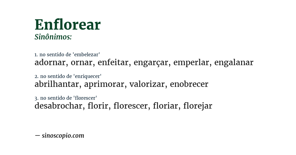 Sinônimo de enflorear