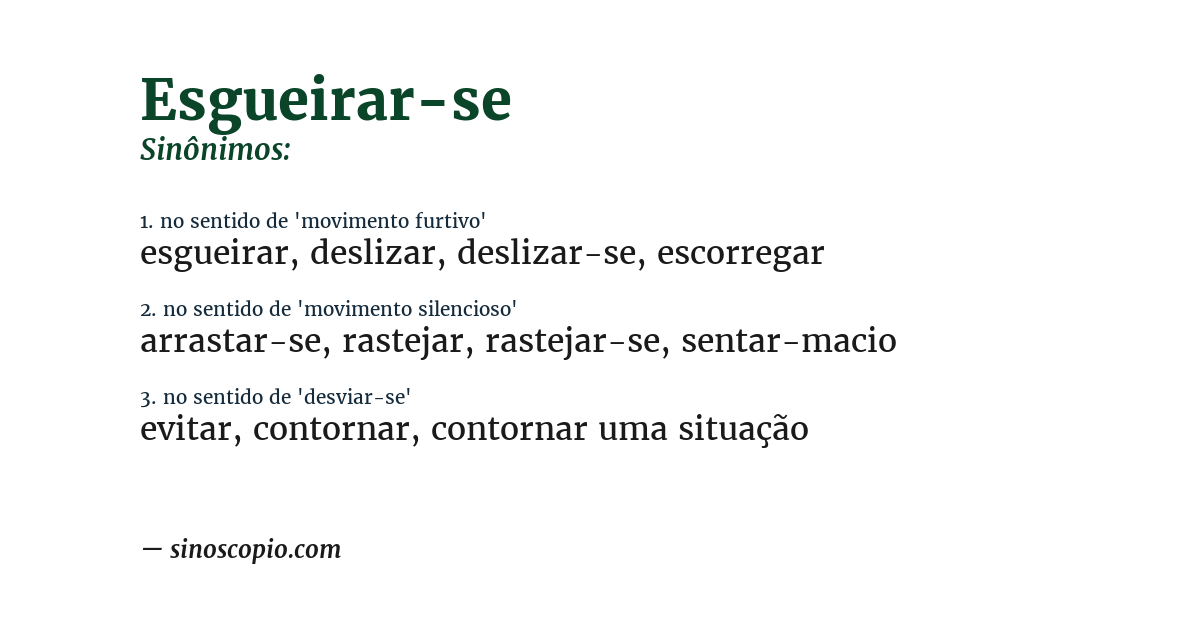Sinônimo de esgueirar-se