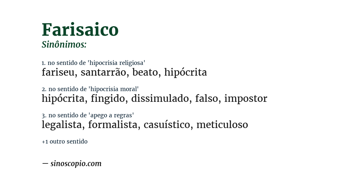 Sinônimo de farisaico
