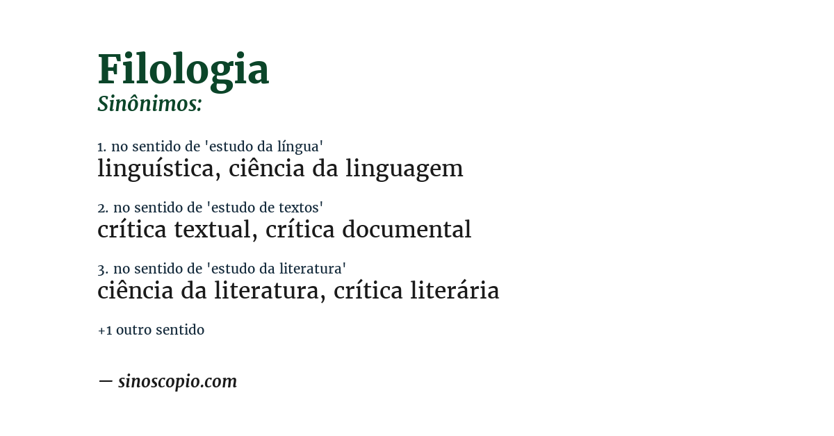 Sinônimo de filologia
