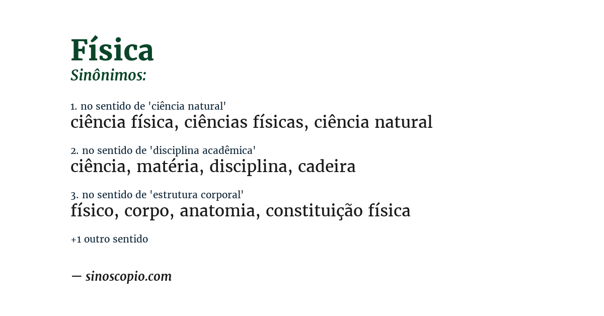Sinônimo de física