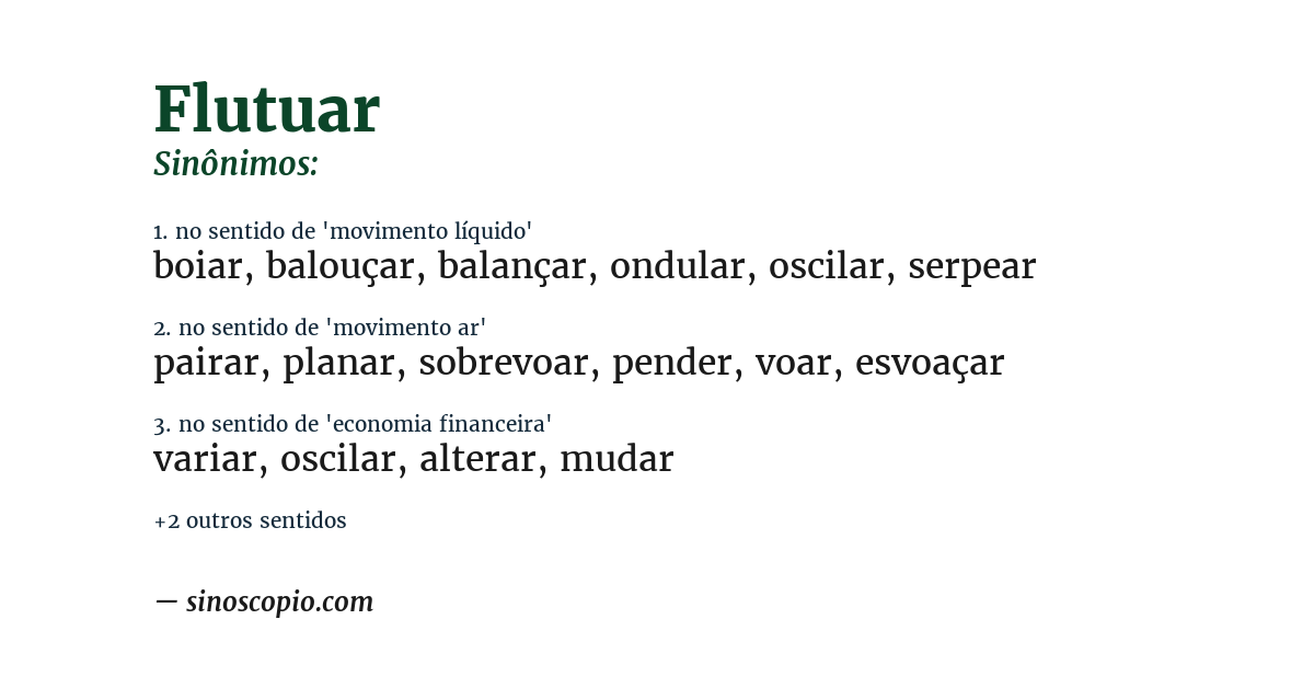 Sinônimo de flutuar