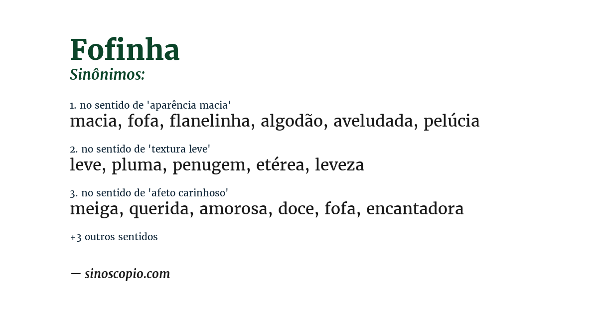 Sinônimo de fofinha