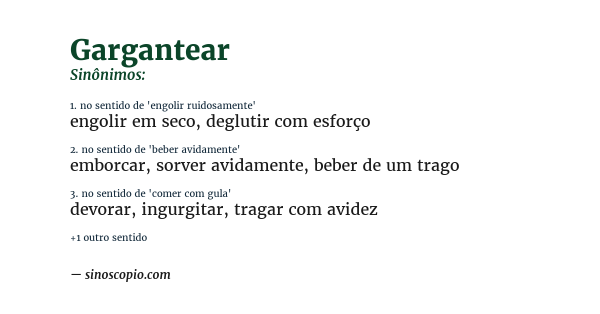 Sinônimo de gargantear