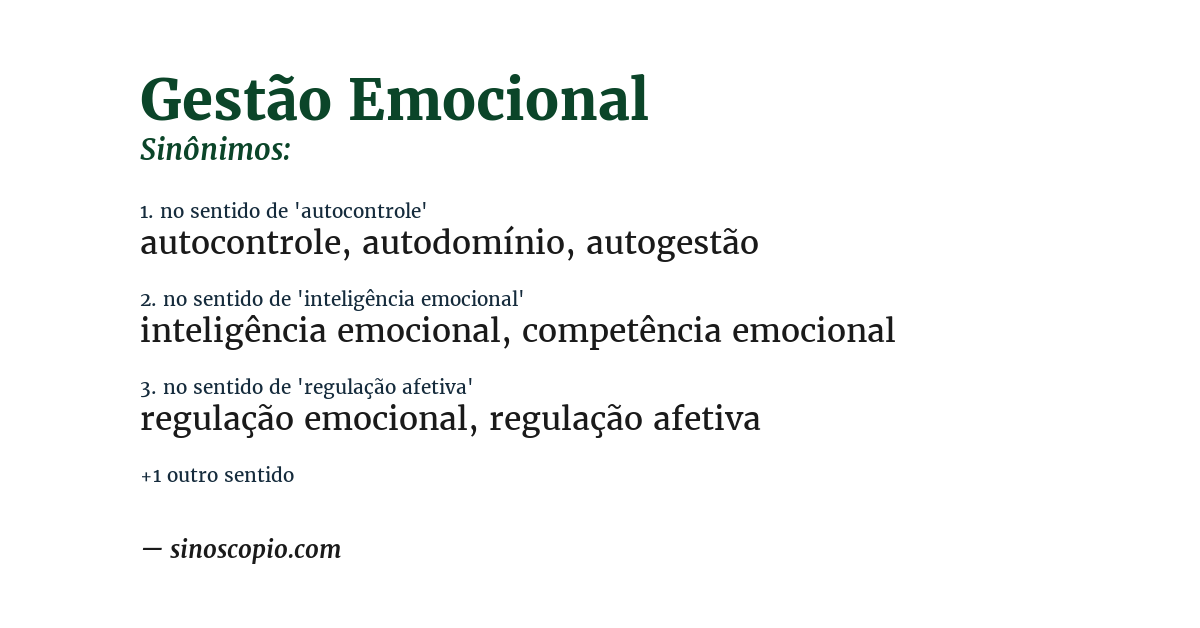 Sinônimo de gestão emocional