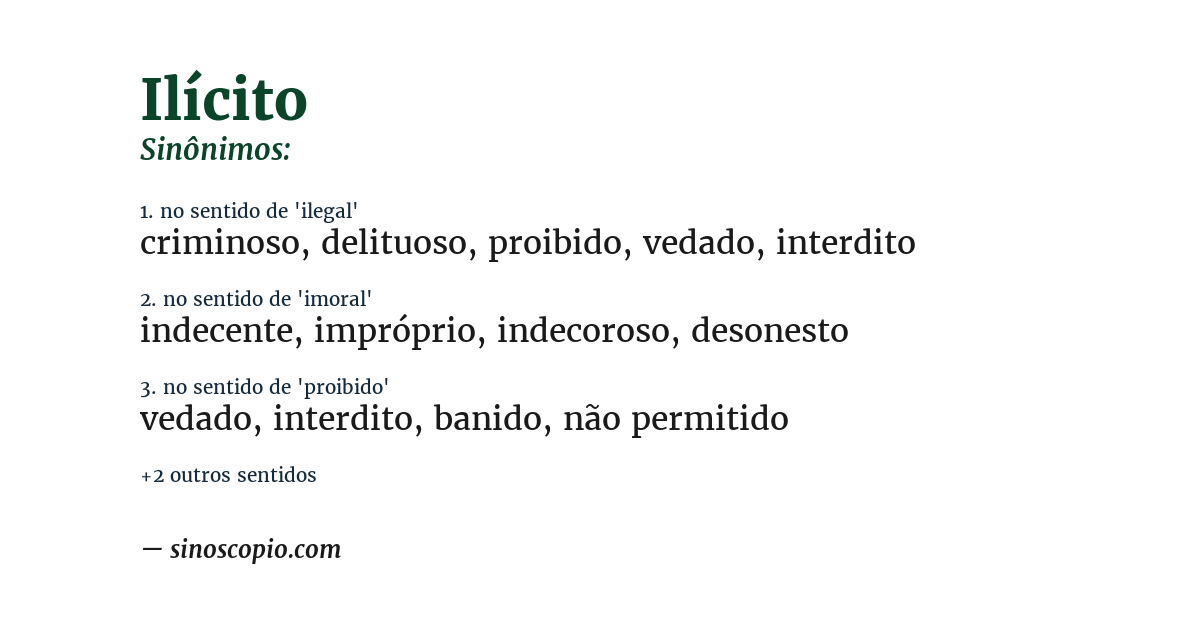 Sinônimo de ilícito