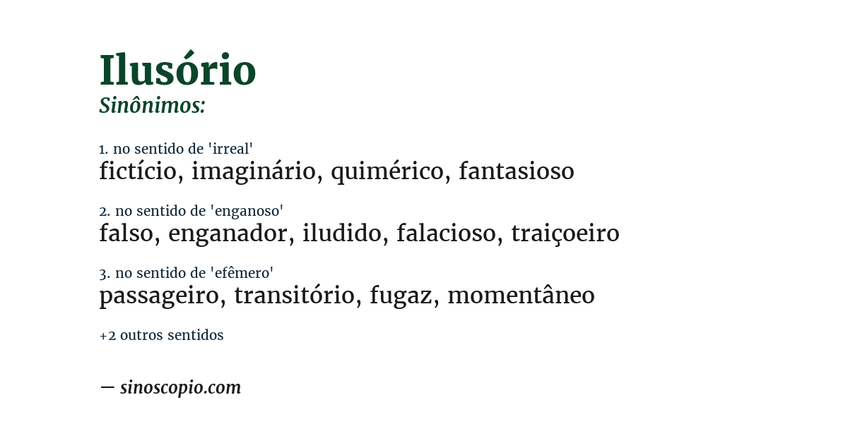 Sinônimo de ilusório