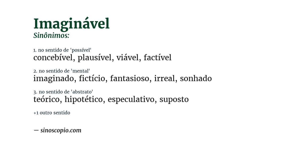 Sinônimo de imaginável