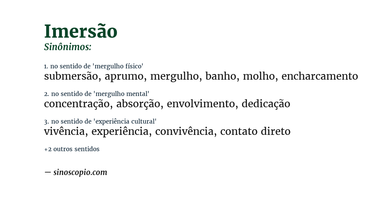 Sinônimo de imersão
