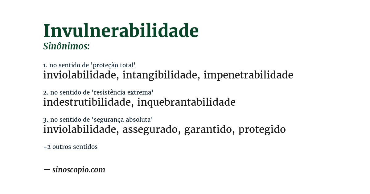 Sinônimo de invulnerabilidade