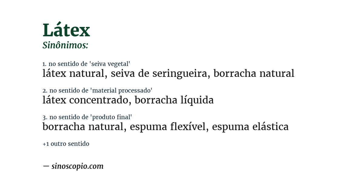 Sinônimo de látex