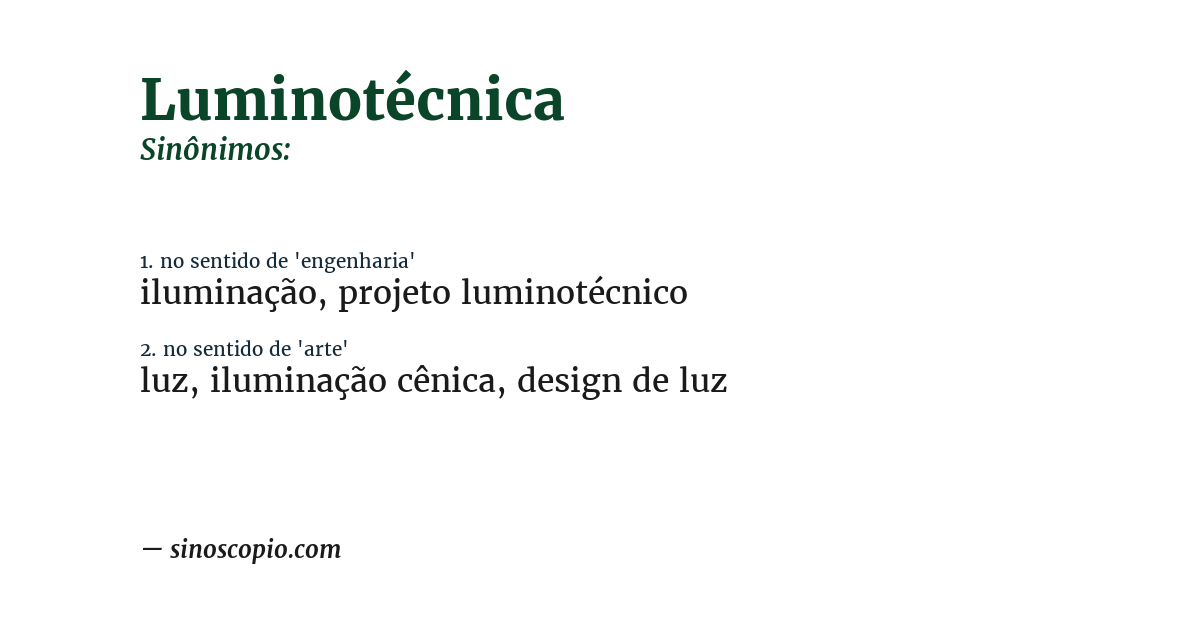Sinônimo de luminotécnica