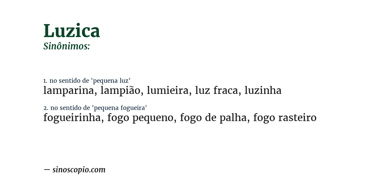 Sinônimo de luzica