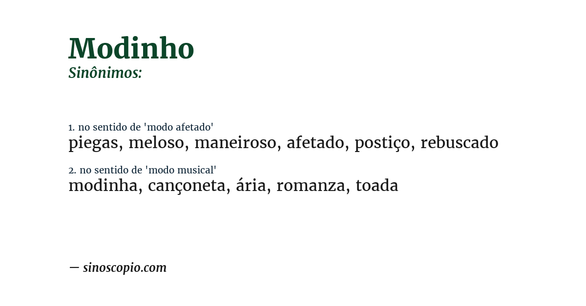 Sinônimo de modinho
