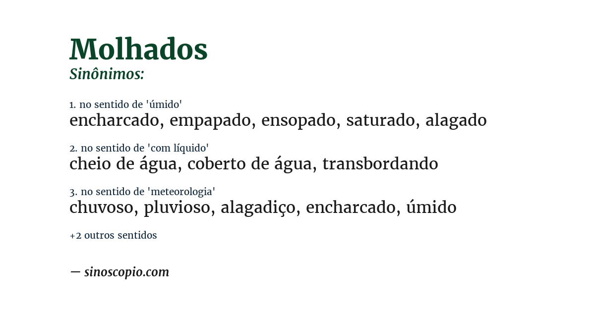 Sinônimo de molhados