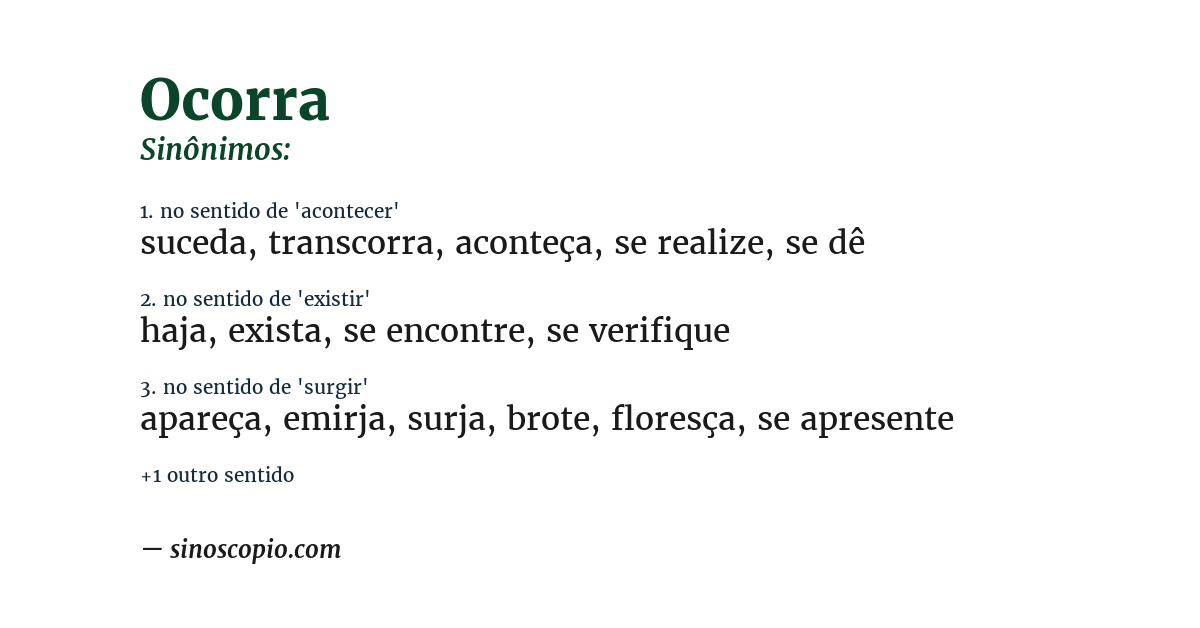 Sinônimo de ocorra